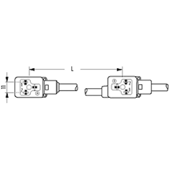 2xEV Forme BI 11mm 24V LED+ATP 0,2m Câble PUR 4x0,75 Noir 10m-Lire la description