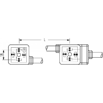 2xEV Forme A 18mm 24V LED+ATP 0,15m Câble PUR 4x0,75 Noir Cpc 5m-Lire la description