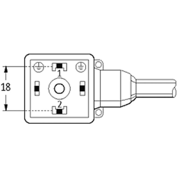 Connect. EV Forme A 18mm 230V LED+ATP; PUR 3x0,75 Noir Cpc 1,5m-Lire la description