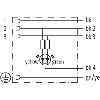 Connect. EV Forme A 18mm 24Vdc LED; PUR 5x0,75 Gris Cpc 10m-Lire la description