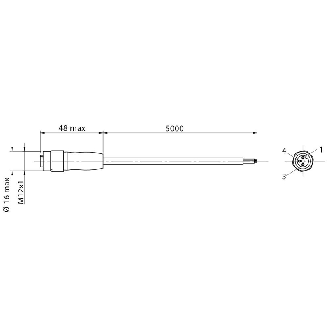Conn.1/2"-20UNF-F,3 poles-AC,PUR,Axial-Lire la description