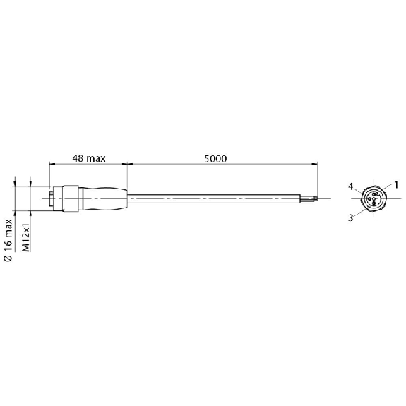 Conn.1/2"-20UNF-F,3 poles-AC,PUR,Axial-Lire la description