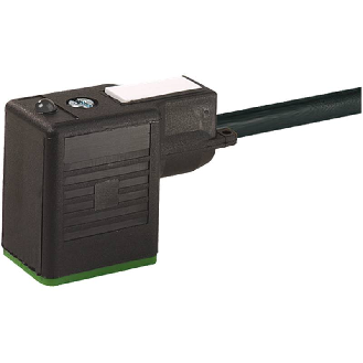 Connect. EV Forme B 10mm 24V LED; PUR 3x0,75 Noir Cpc 3m-Lire la description