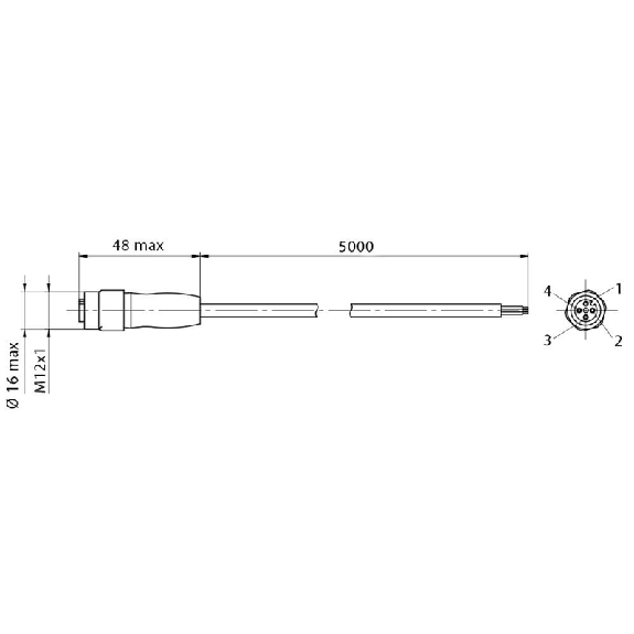 Connect.M12-F,3 poles-2m,PVC,Axial-Lire la description