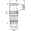 7/8'' Mâle Coudé 5p; Bornes à vis (x5) <1.5mm², Ø6-8,7mm