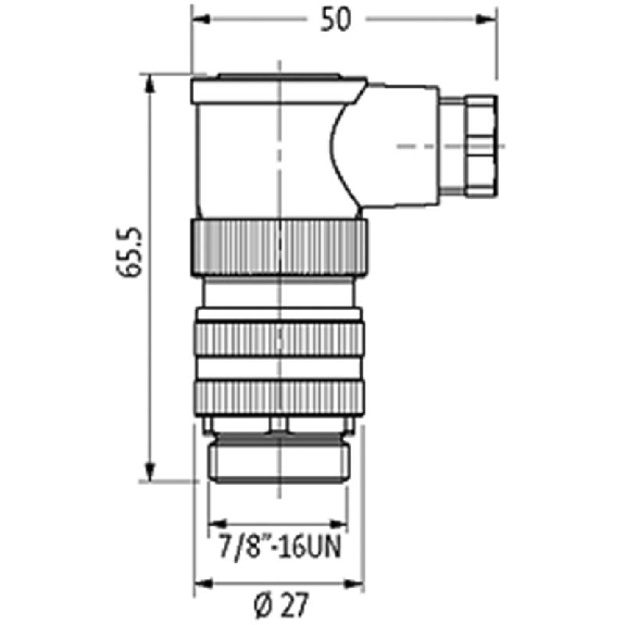 7/8'' Mâle Coudé 5p; Bornes à vis (x5) <1.5mm², Ø6-8,7mm-Lire la description