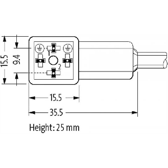 Connect. EV Forme CI 9,4 mm 24V LED+ATP; PVC 3x0,75 Noir 2m-Lire la description