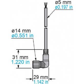 Connecteur avec câble 2m pour détecteur de contraste-Lire la description