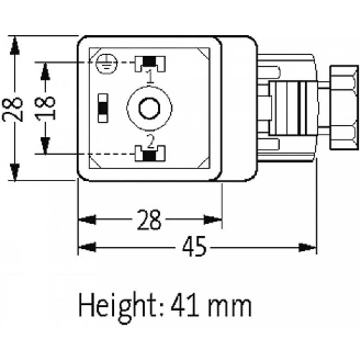 Connect. EV Forme A 18mm 24V LED+RC 2P+T M16x1.5-Lire la description