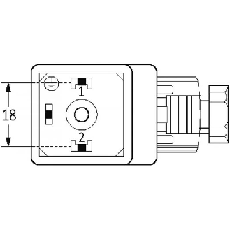 Connect. EV Forme A 18mm 24V LED+RC 2P+T M16x1.5-Lire la description