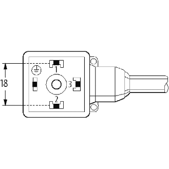 Connect. Pressostat Forme A 18mm 24Vdc LED; PUR 5x0,75 Noir Cpc 10m-Lire la description