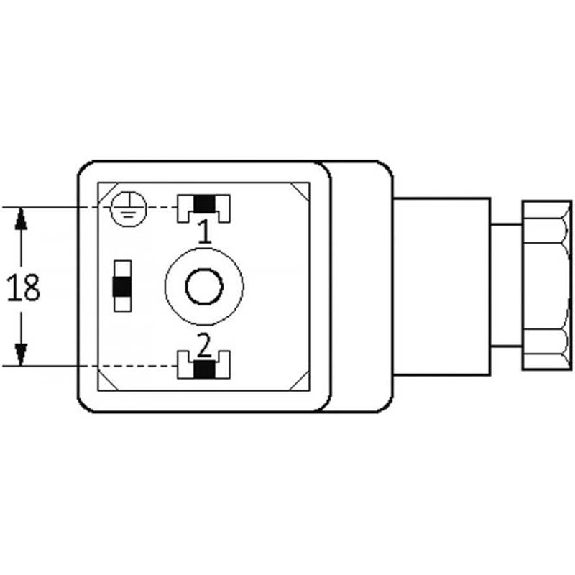 Connect. EV Forme A 18mm 24V LED+VDR 2P+T M16x1.5-Lire la description