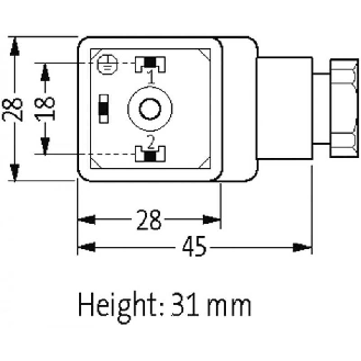Connect. EV Forme A 18mm 24V LED+VDR 2P+T M16x1.5-Lire la description