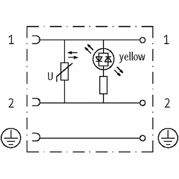Connect. EV Forme A 18mm 24V LED+VDR 2P+T M16x1.5-Lire la description