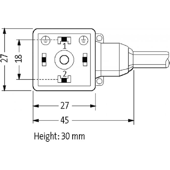 Connect. EV Forme A 18mm 110V; PVC 3x0.75 Gris 5m-Lire la description