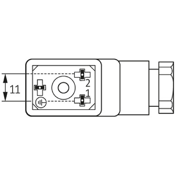 Connect. EV Forme BI 11mm 230V LED+VDR 2P+T M16x1.5-Lire la description