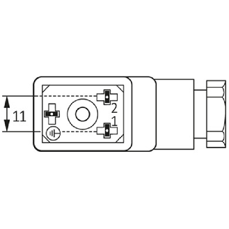 Connect. EV Forme BI 11mm 230V LED+VDR 2P+T M16x1.5-Lire la description
