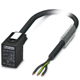 Connect. EV Forme B 10mm 24V LED+Z-DIODE; Câble PUR Gris/Noir 3m-Lire la description