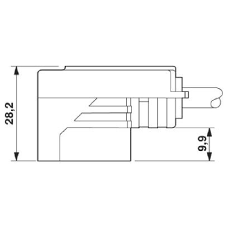 Connect. EV Forme B 10mm 24V LED+Z-DIODE; Câble PUR Gris/Noir 3m-Lire la description