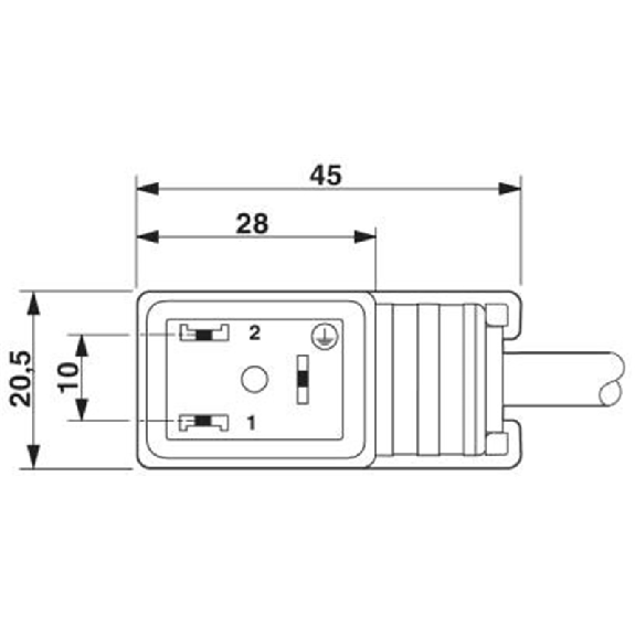 Connect. EV Forme B 10mm 24V LED+Z-DIODE; Câble PUR Gris/Noir 3m-Lire la description