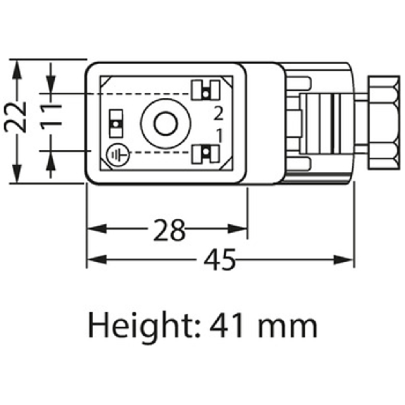 Connect. EV Forme BI 11mm 230V LED+RC M16x1.5-Lire la description