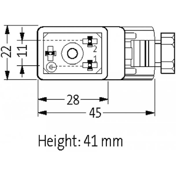 Connecteur EV Forme BI 11mm 0-230V 2P+T PG9-Lire la description