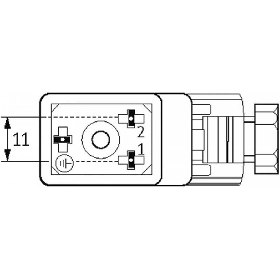 Connecteur EV Forme BI 11mm 0-230V 2P+T PG9-Lire la description