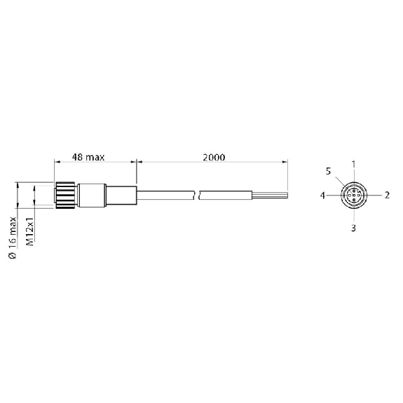 Connect.M12-F,5 poles-2m,PUR,Axial Connect.M12-F,5 poles-2m,PUR,Axial-Lire la description
