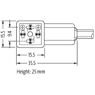 Connect. EV Forme CI 9,4mm 0-230V; PUR 3x0,75 Noir Cpc 1,5m-Lire la description