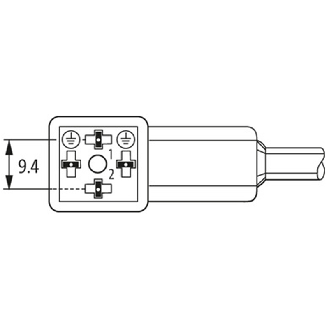 Connect. EV Forme CI 9,4mm 0-230V; PUR 3x0,75 Noir Cpc 1,5m-Lire la description