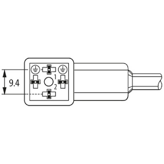 Connect. EV Forme CI 9,4mm 0-230V; PUR 3x0,75 Noir Cpc 1,5m-Lire la description