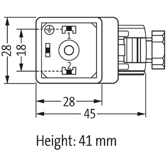 Connect. EV Forme A 18mm 110V LED+VDR 2P+T M16x1,5-Lire la description