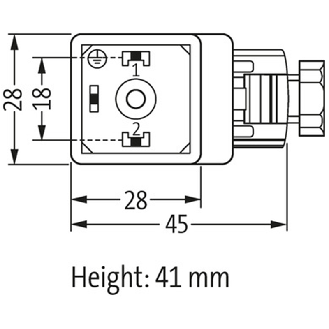 Connect. EV Forme A 18mm 110V LED+VDR 2P+T M16x1,5-Lire la description