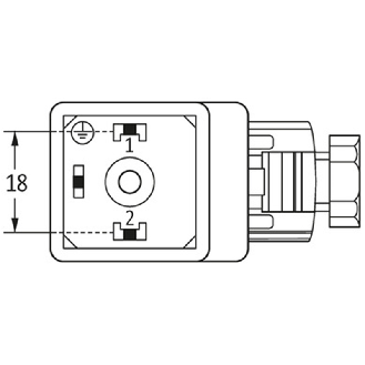 Connect. EV Forme A 18mm 110V LED+VDR 2P+T M16x1,5-Lire la description