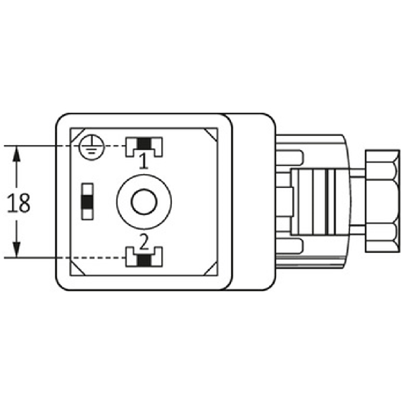 Connect. EV Forme A 18mm 110V LED+VDR 2P+T M16x1,5-Lire la description