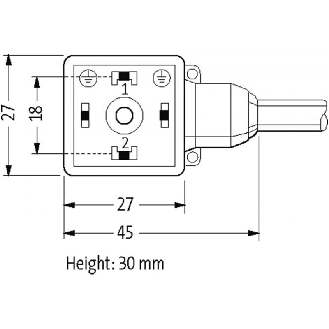 Connect. EV Forme A 18mm 0-230V; PVC 3x0,75 Gris 1,5m-Lire la description