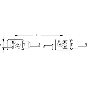 2xEV Forme BI 11mm 24V LED+ATP 0,2m Câble PVC 4x0,75 Noir 1,5m-Lire la description