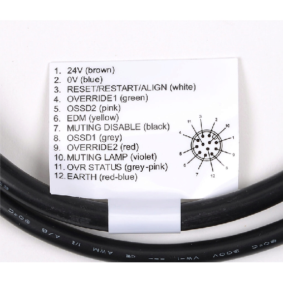 Connect. spé/M12 mâle 12p/M12 mâle 5p; PVC 0.2m SG EXTENDED MUTING RX-Lire la description