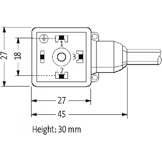 Connect. EV Forme A 18mm 0-230V; PUR (UL/CSA) 4x0,75 Gris Cpc 5m-Lire la description
