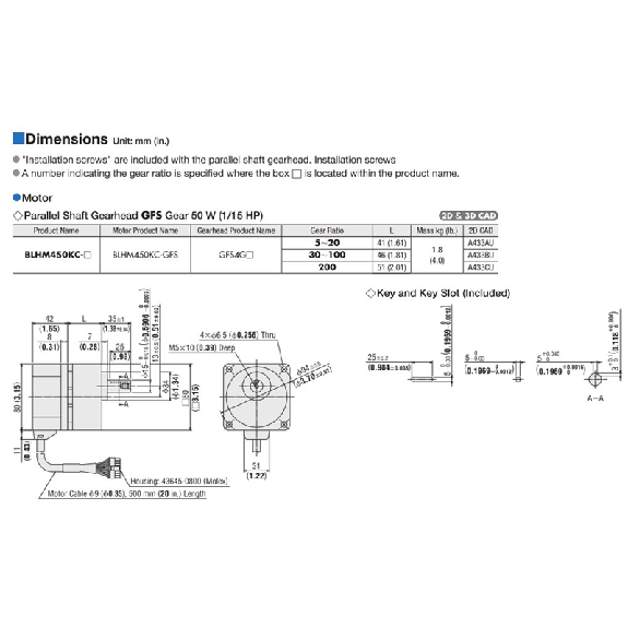 Motoréducteur Brushless DC 50W 2.6Nm Bride 80mm Axe 15mm 24VDC 1:15-Lire la description