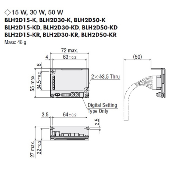 Motoréducteur Brushless DC 50W 0.86 Nm Bride 80mm Axe 15mm 24VDC 1:5-Lire la description