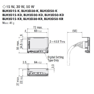 Motoréducteur Brushless DC 50W 0.86 Nm Bride 80mm Axe 15mm 24VDC 1:5-Lire la description