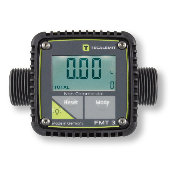 Compteur digital FMT 3 en PP, 120 l/min, raccords 1'' Compteur digital FMT 3 en PP, 120 l/min, raccords 1''-Lire la description