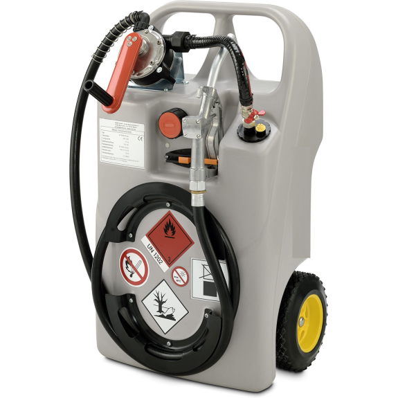 Caddy Ravitailleur gasoil 60 l, pompe manuelle, pistolet simple Caddy Ravitailleur gasoil 60 l, pompe manuelle, pistolet simple-Lire la description