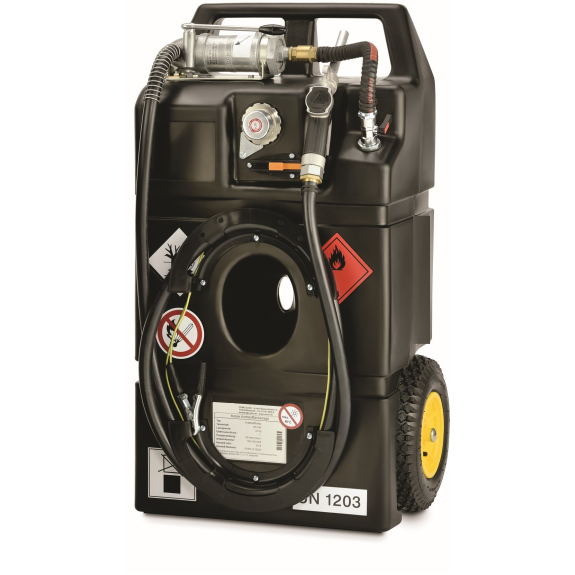 Caddy de ravitaillement essence 95L avec pompe manuelle Caddy de ravitaillement essence 95L avec pompe manuelle-Lire la description