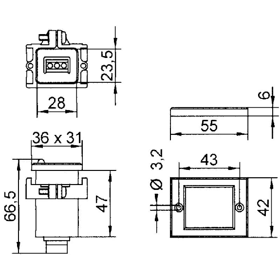 Buzzer 72dB pulsé BIP 81 V24DAC IP30 NOIR-Lire la description