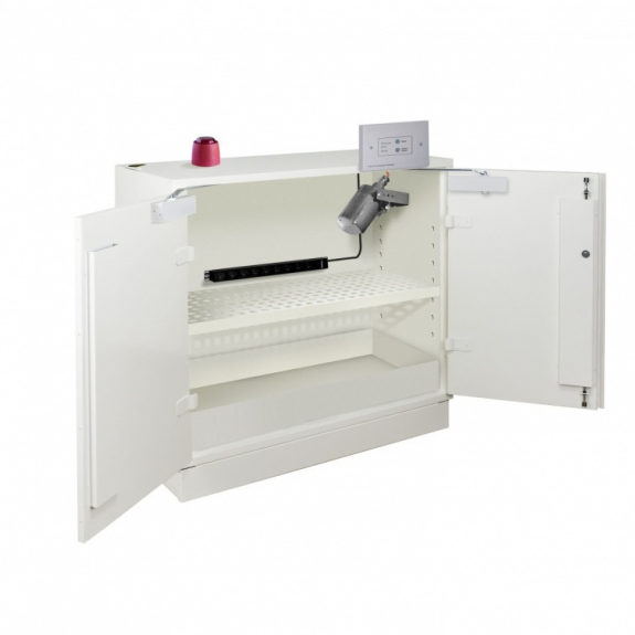 Armoire ignifugée basse équipée pour batteries largeur 45 Armoire ignifugée basse équipée pour batteries largeur 45-Lire la description