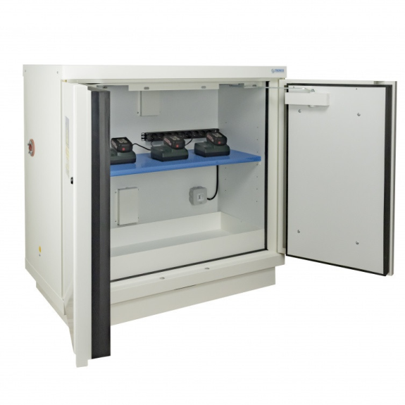 Armoire équipée coupe-feu basse F105 BatterySafe 2 portes-Lire la description