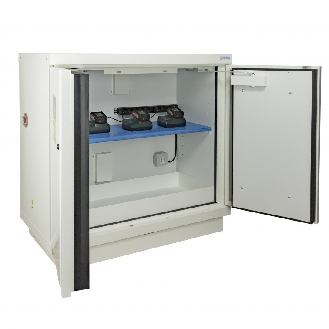 Armoire équipée coupe-feu basse F105 BatterySafe 2 portes-Lire la description