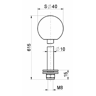 Tige de transport ergonomique pour déplacement facile, inox, lg 560mm-Lire la description